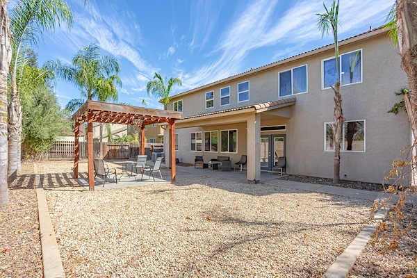 Co-living home in Visalia California with backyard pergola
